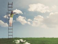 woman and clouds